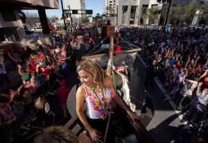 Woman on Pirate Float